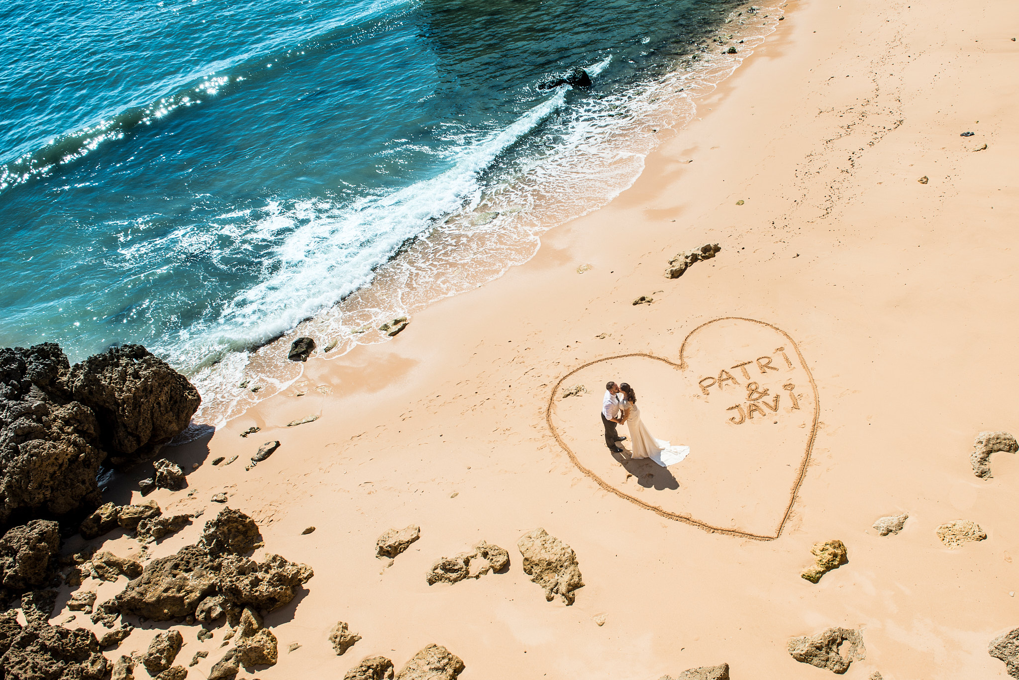 Postboda en la playa, con Patricia y Javi